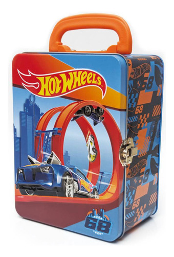 Caja Metalica Portautos Hotwheels Diseño D