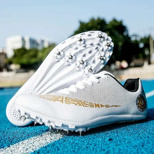 Gold and white track spikes online