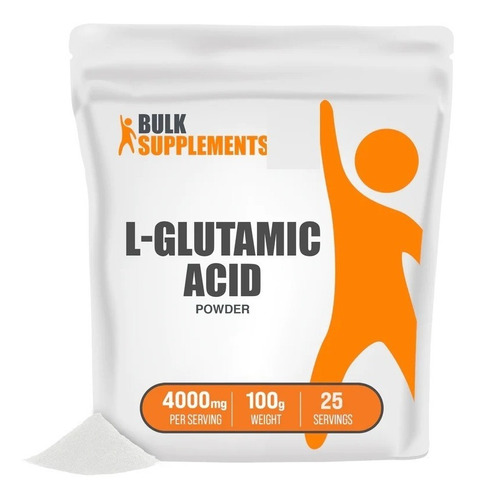 Bulk Supplements | Polvo Acido L-glutámico | 100g | 25 Servi