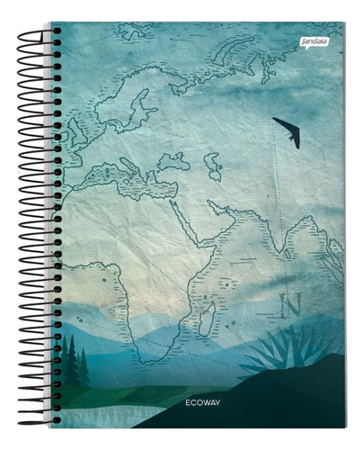 Caderno Espiral Capa Dura Jandaia Eco Asa 1 Materia 80 Fls Cor Azul