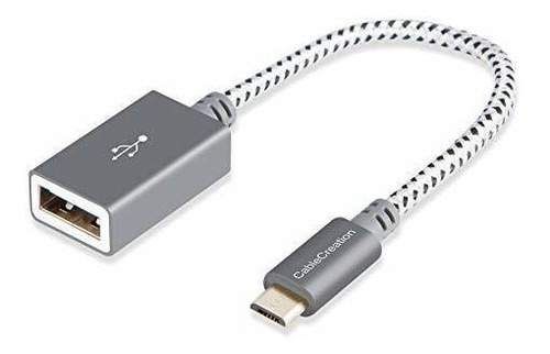 Cable Cable Micro Usb 20 Otg Cablecreation Trenzado En El Ad