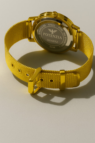 Relógio Feminino Prova D Água + Kit Colar E Brincos + Caixa Dourado Dourado Dourado