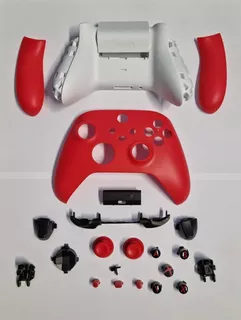 Carcaça Vermelho E Branco Controle De Xbox One Series S Ou X