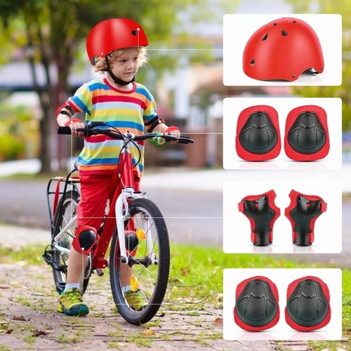 Juego De Casco De Bicicleta Para Niños, Rodilleras, Coderas