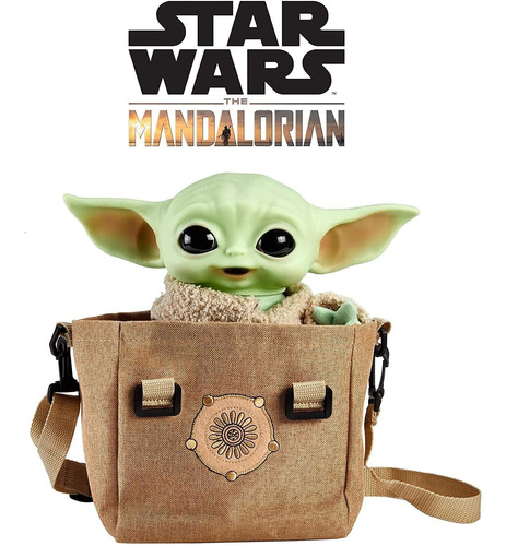Imagen 1 de 8 de Peluche Star Wars Bebé Yoda Sonidos + Bolso Original Mattel 