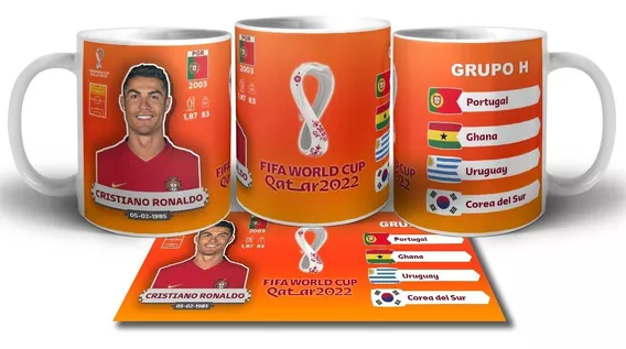Taza Figurita Cristiano Ronaldo Mundial Qatar 2022