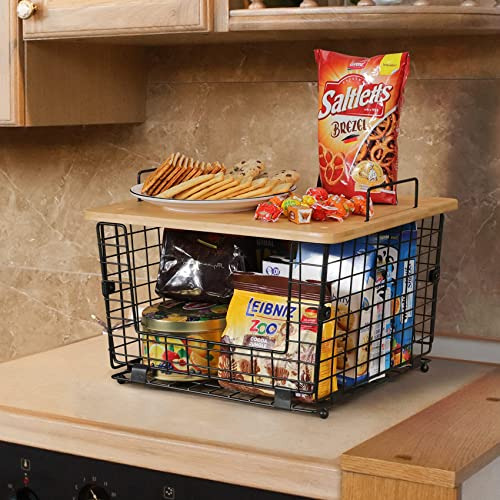 Cestas Apilables Para Encimera De Cocina Con Parte Superior