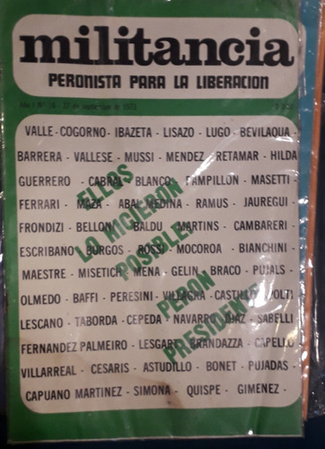 Revista Militancia Peronista Para La Liberación 1973 16 