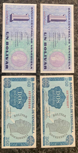Billetes De Bs 1 Y 2, Los Llamados Tinoquitos. Sin Circular