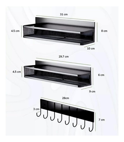 Suporte Magnético Para Geladeira Com 3 Prateleiras Magnética