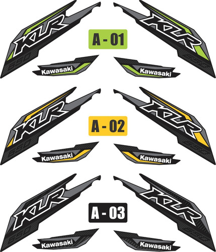 Imagen 3 de 7 de Kit Calcomanias/etiquetas Kawasaki Klr 650 Modelo Designpro