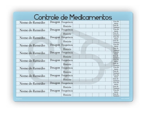 Ímã De Geladeira Controle De Medicamentos Planejamento