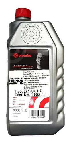 Imagen 1 de 8 de Liquido De Frenos Brembo Dot 4 1 Litro