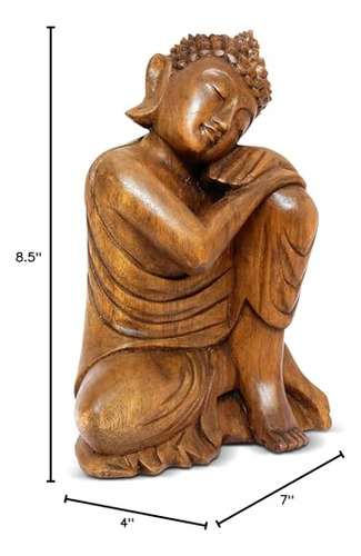 Sereno De Buda Durmiendo Estatua De Madera Tallada A Mano Fi