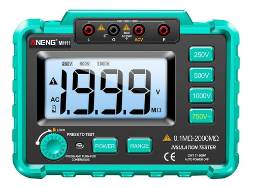 Lizhoumil Medidor Digital Resistencia Aislamiento 250 V 500