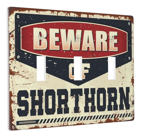 Placa Cuidado Shorthorn Interruptor Pared Cubierta 3 Enchufe