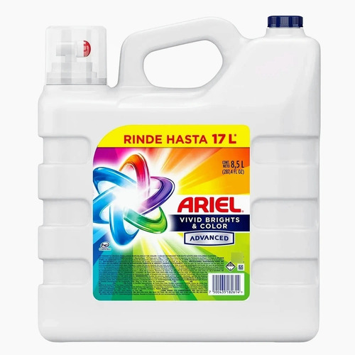 Detergente Liquido Para Ropa 8.5l Ariel Vivid Brights Color
