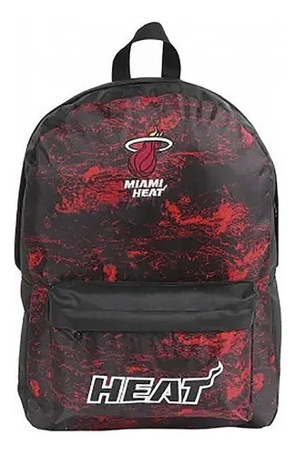 Mochila Nba Miami Heat Preto E Vermelho Dermiwil - 30339