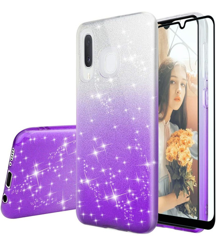 Funda Para Samsung Galaxy A20 (color Violeta/marca Tjs)