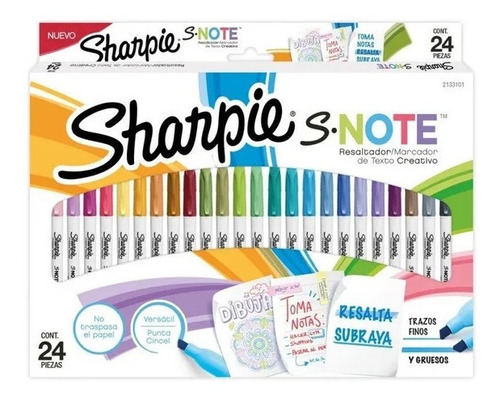 Marcadores Sharpie S-note Set 24 Piezas Resalta Y Subraya