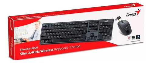 Teclado Genius+mouse Wireless Slimstar 8000se Control Black