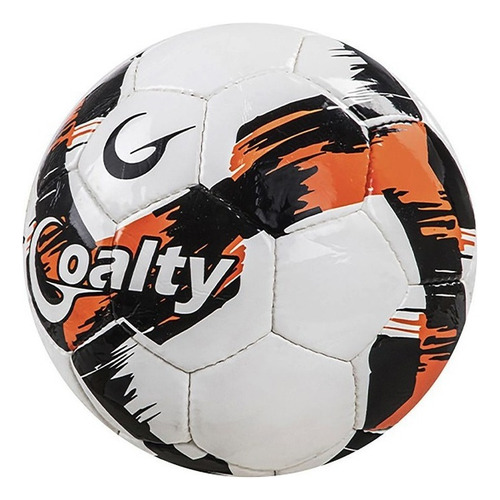 Pelota Futbol N°5 Entrenamiento Cancha Cesped Pu Goalty Color Blanco/naranja