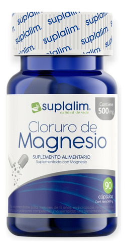 Cloruro De Magnesio 500 Mg 90 Capsulas - Suplalim