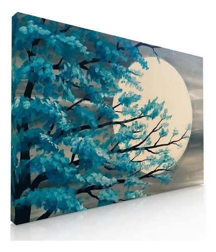 Canvas | Mega Cuadro Decorativo | Luna Turquesa | 90x60