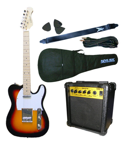 Combo Guitarra Electrica Crimson Tele + Amplificador 10 Watt