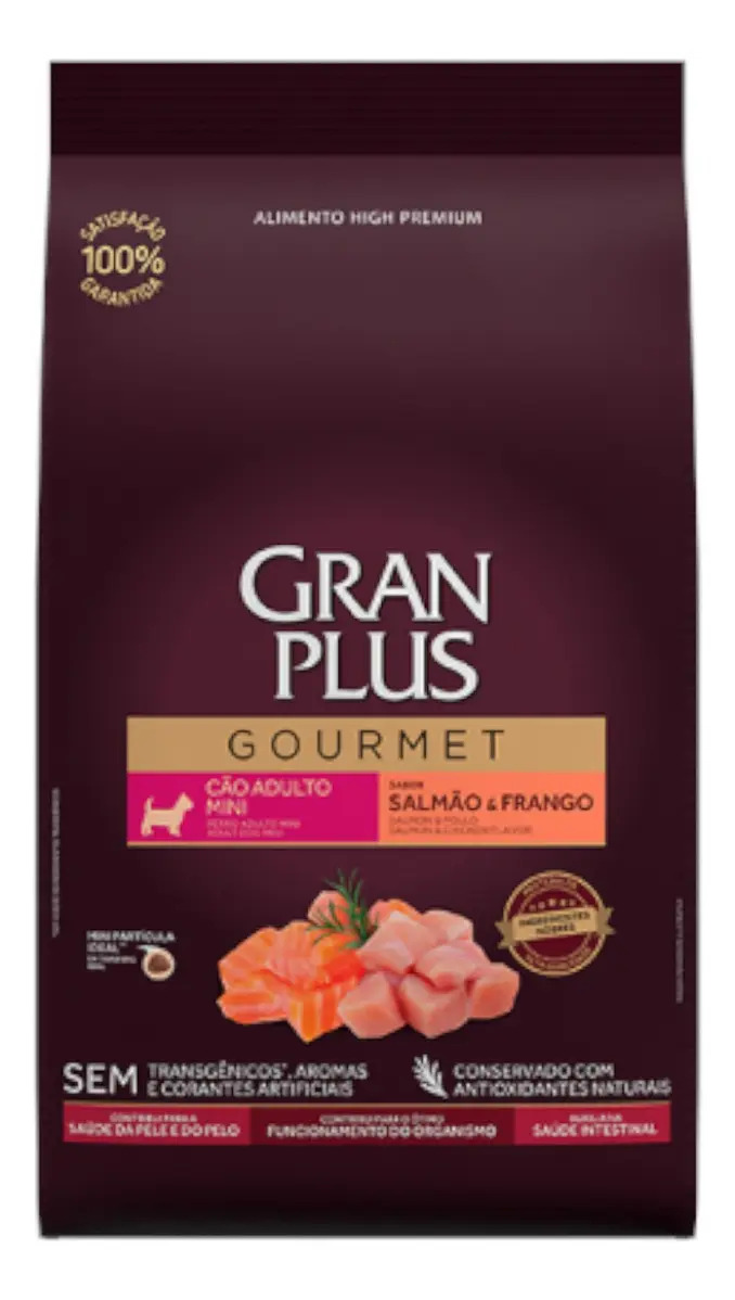 Ração Seca Gran Plus Cão Adulto Pequena Salmão e Frango 1 kg