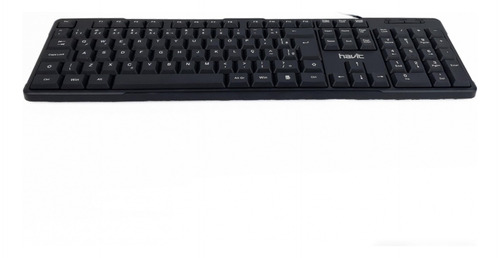 Teclado Usb Havit Kb430 Membrana Abnt2 Preto Idioma Português Brasil