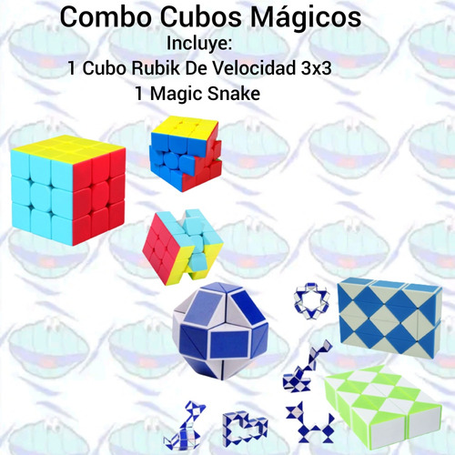 Combo Cubos Rubik Velocidad 3x3 + Cubo Rubik Magic Snake 