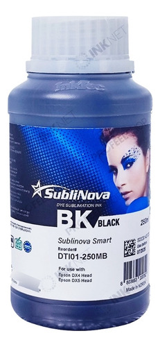 Tinta 250ml Sublimática Inktec Sublinova Smart Dti Dx4 Dx5