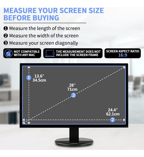Protector De Pantalla Para Monitor 28 Pulgadas Antirreflejo