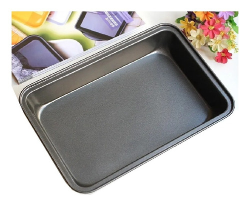 Charola Molde Para Hornear Antiadherente Pan Pastel Galletas Color Gris oscuro