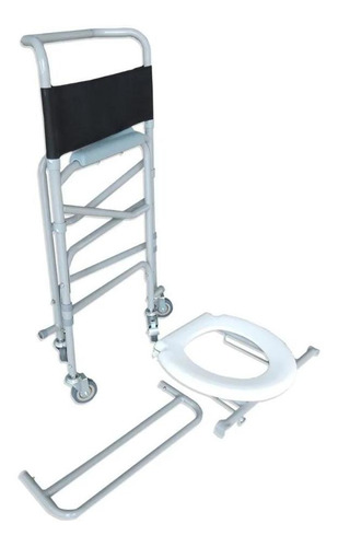 Imagem 2 de 5 de Cadeira De Banho Higienica Adulto De Aço Dobravel 100 Kg
