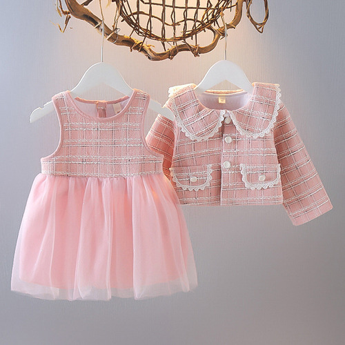 Conjunto De Falda A Cuadros E Para Niños Pequeños Y Niñas, M