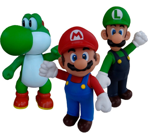 Kit Com 3 Bonecos Grandes Do Super Mario 23cm A Sua Escolha