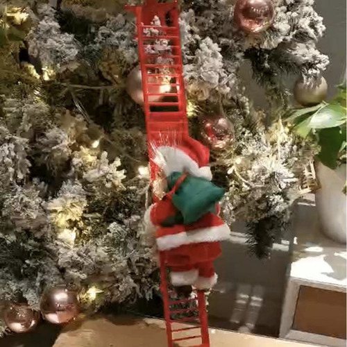 Juguete Colgante Santa Claus Sube Baja Escalera Adorno Arbol