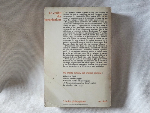 Le Conflit Des Interpretations Paul Ricoeur Seuil