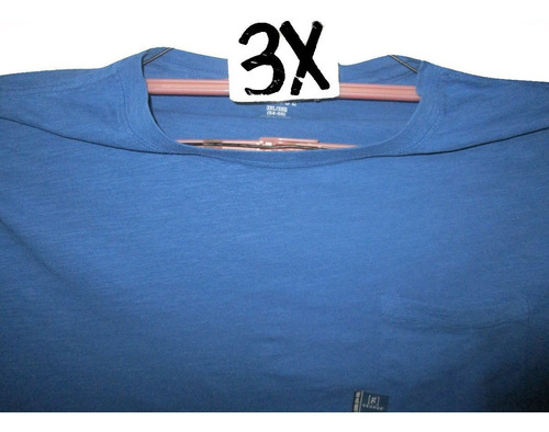 Camiseta Azul Acero Casual Cuello Redondo Talla 3xl George