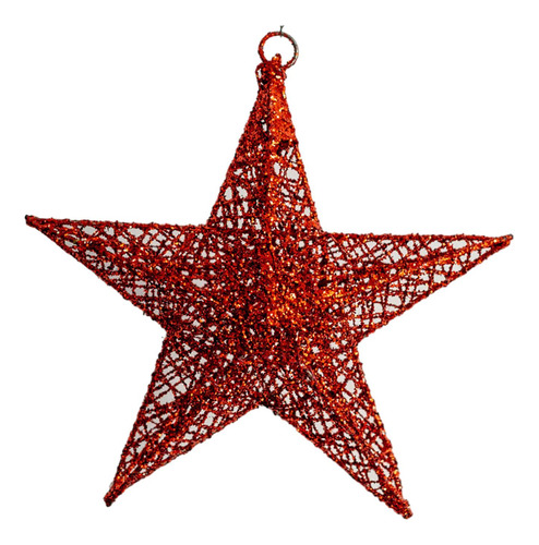 Decoración Navideña De Estrellas Colgantes, Rojo 40cm