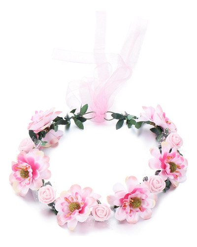 Corona De Flores Rosas Guirnalda Bohemia De Moda