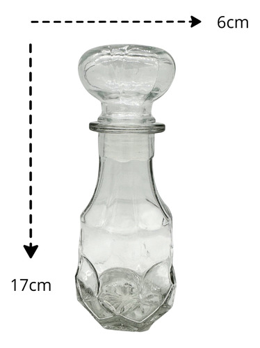 Set 12 Mini Licoreras Cristal Vidrio Redondeado Vino 200ml Color Transparente