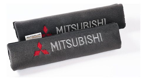 Protector Cubre Cinturones Tela Gris Logo Mitsubishi Bordado