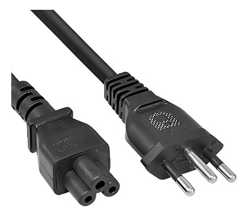 Cabo De Energia Tripolar Força Fonte Notebook Padrão Cor Preto
