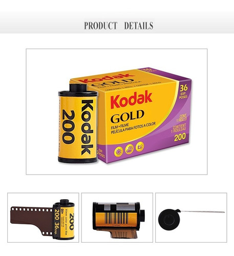 1 Rollo De Película Kodak Gold 200 Color 35 Mm Para M35/m38