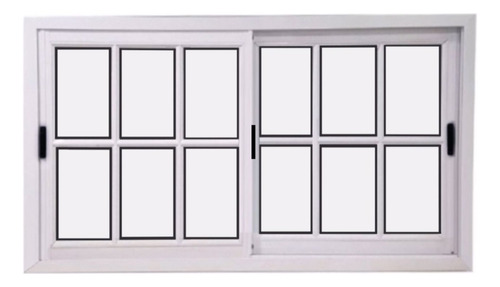 Ventana De Aluminio Blanco 150x60 Vidrio Repartido Cocina