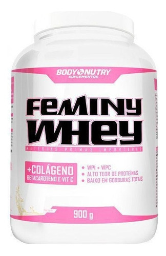 Feminy Whey 900g Colágeno Baunilha Body Nutry Vit C