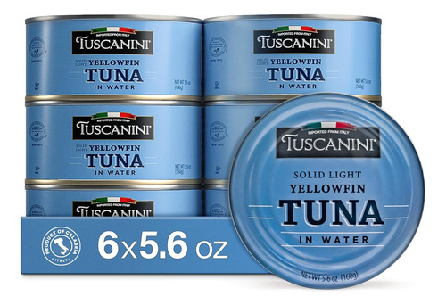 Atún Italiano Sólido De Aleta Amarilla Clara - 5.6 Oz X 6 Un
